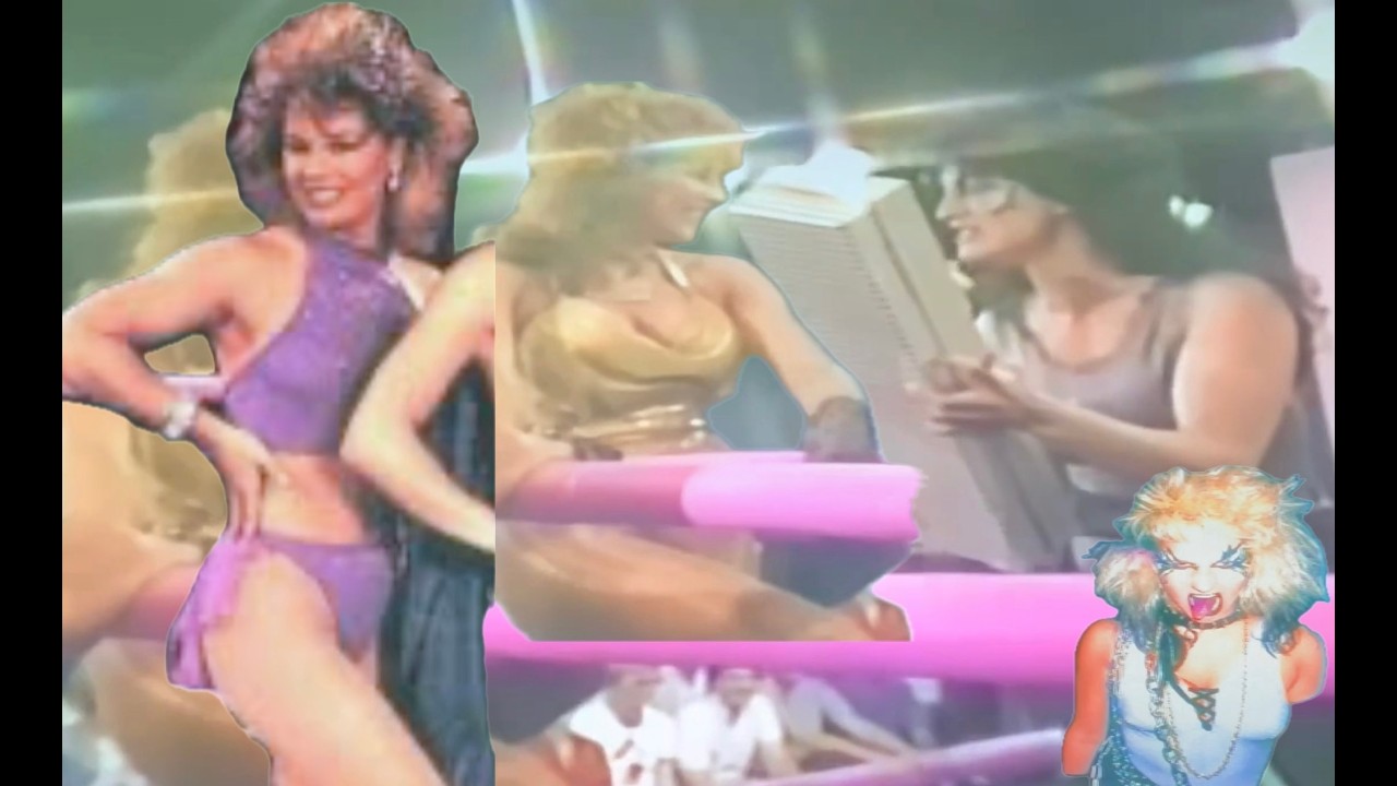 ASHLEY CARTIER TINA FERRARI Vs.METAL SISTERS CHAINSAW SPIKE GLOW POWW WRESTLING HEAVY ROCK BIRTHDAY