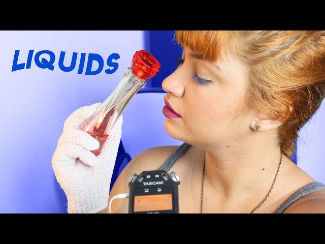 ASMR TASCAM 💦LÍQUIDOS, Tampinhas e Gotinhas 💧 Liquid Shaking, Water Sounds