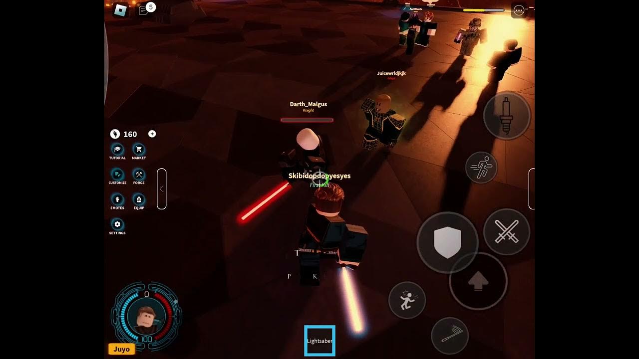 Lightsaber Arena Roblox Cal Vs Inquisitor YouTube