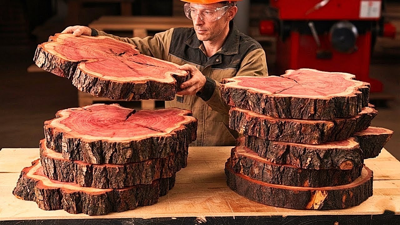 Beyond Imagination: See What This Guy Did With Redwood Logs To Create A Unique Coffee Table.