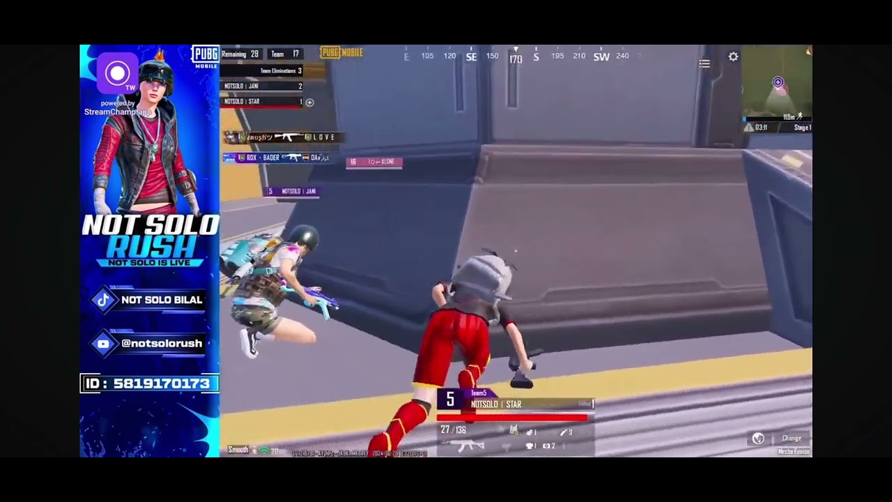 Custom room NOTSOLO RUSH  1vs 1 fight ✌️😎