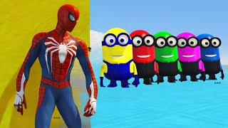 GTA 5 Epic Ragdolls | Spider-Man Hitting Minions with Lazer Jumps/Funny moments ep:08