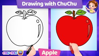 how to draw a red apple drawing with chuchu chuchu tv drawing for kids easy step by step