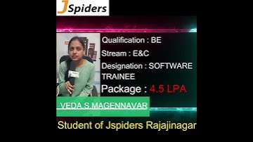 PLACED FROMJSPIDERS RAJAJINAGAR | VEDA. S. MAGENNAVAR |SOFTWARE TRAINEE | JOBS | CAREER | PLACEMENTS