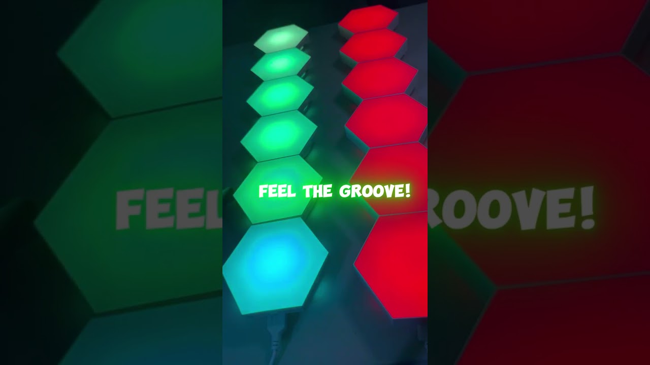 Transform your walls with customizable hexagon lights! 💡 Perfect for any vibe."