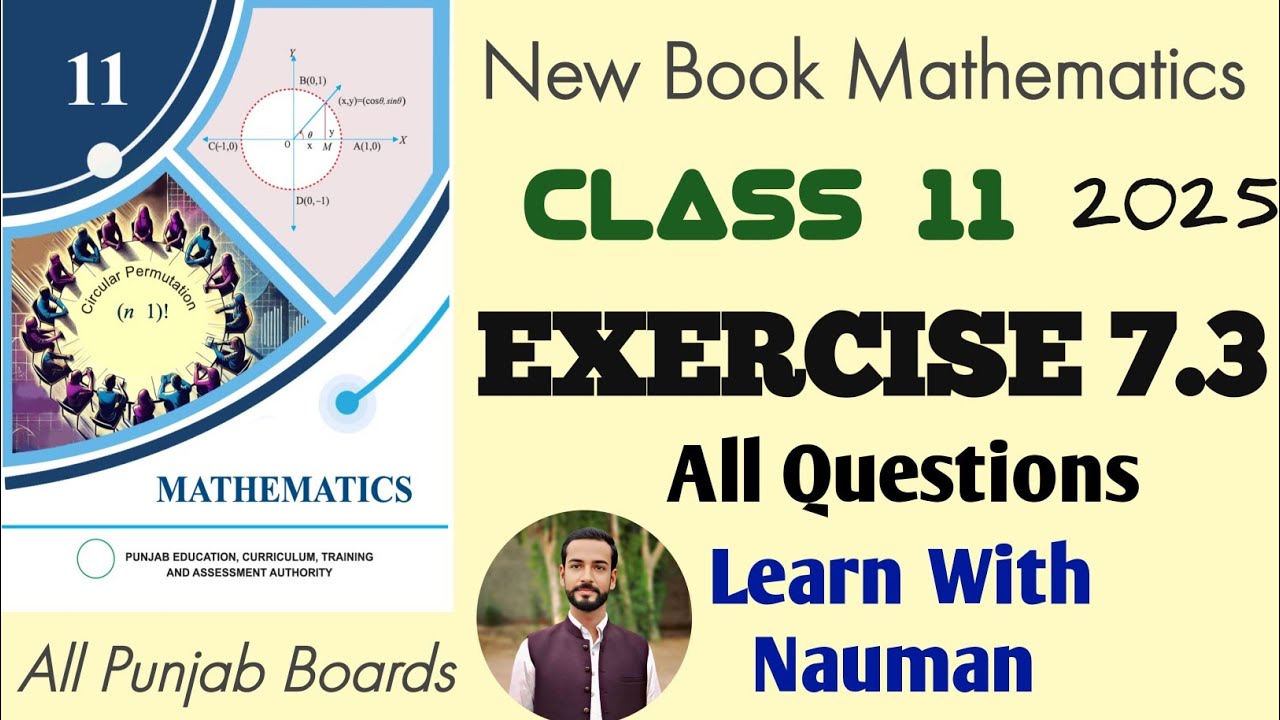 Exercise 7.3 New Book 11 Class Math 2025 || Chapter || Permutations and ...