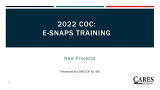 ESNAPS New Projects FY22 Webinar