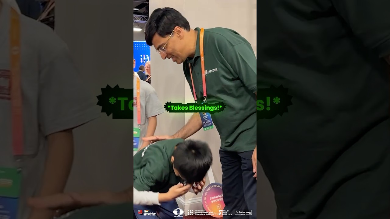 9 year prodigy takes BLESSINGS from Vishy Anand 🥹🫂 