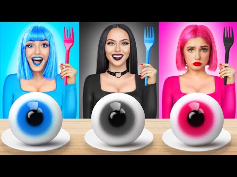 Video Thử Thách Đồ Ăn Màu Hồng VS Xanh VS Đen | Đại Chiến Đồ... - youtube