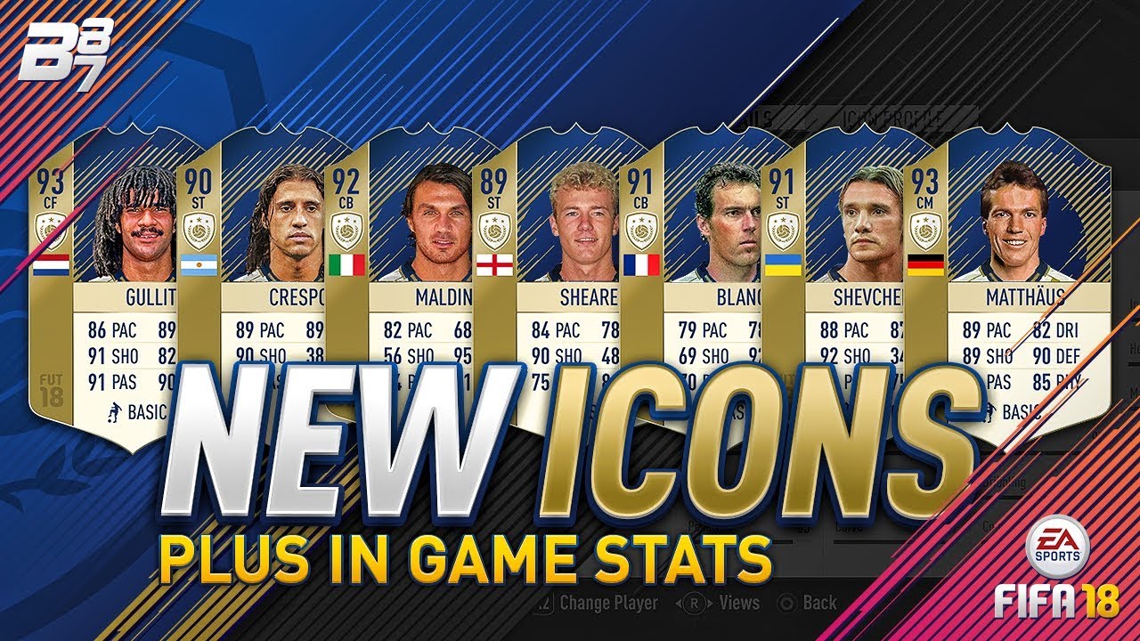 Brand New Icons And In Game Stats Of Every Icon Fifa 18 Ultimate Team Youtube