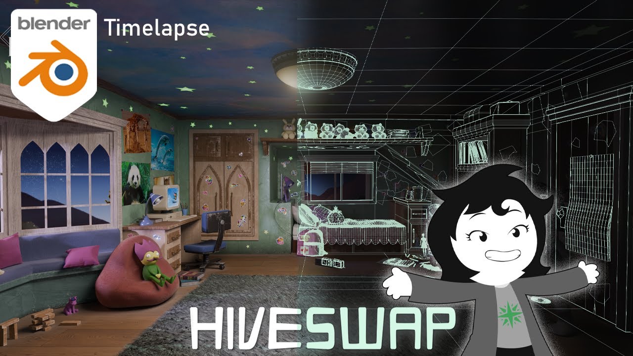 Blender Timelapse: Joey's Room from Hiveswap!
