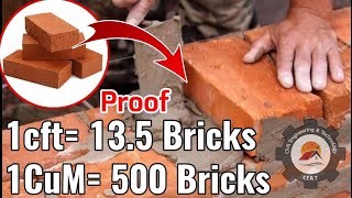 1CuM 500 Bricks and 1CuFt 13.5 Bricks | Full Derivation With Proove