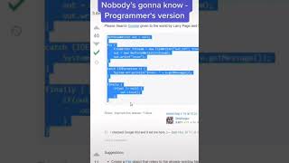 When you copy from stackoverflow nobody's gonna know