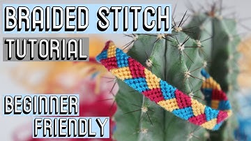 BRAIDED STITCH BRACELET TUTORIAL [CC] || Beginner Friendly