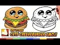 How to Draw Cute Food - Cheesburger - Draw a Cartoon Cheesburger Step Step | BP