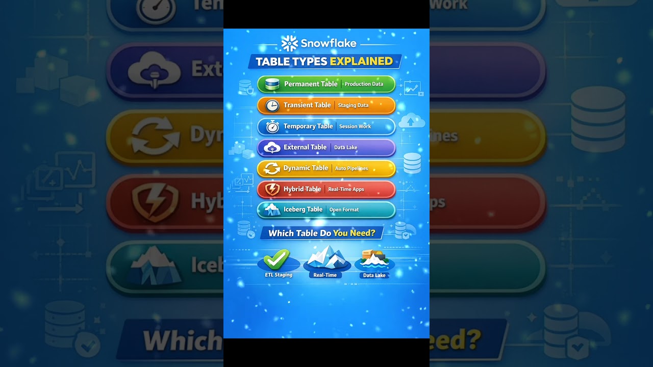 Типы таблиц «Снежинка»: объяснение за 20 секунд ❄️ | Инженерия данных