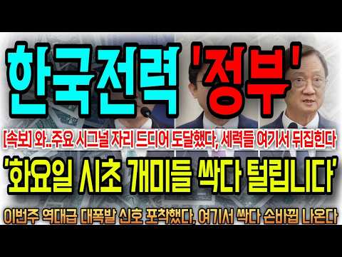 [한국전력 주가전망] 와..이거 사실이면 화요일 역대급 피바람 불수도있겠네요, 조심하세요