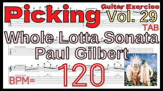 Paul Gilbert Guitar Whole Lotta Sonata TAB BPM120【Guitar Picking Training Vol.29】