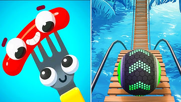 Fork N Sausage vs Going Balls - Satisfying Android iOS Gameplay (ASMR Video)