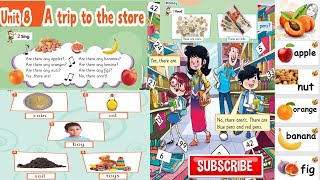 CONNECT for primary 2 unit 8 A trip to the store with flashcards نصوص أستماع وحل كتاب الوزارة 2022