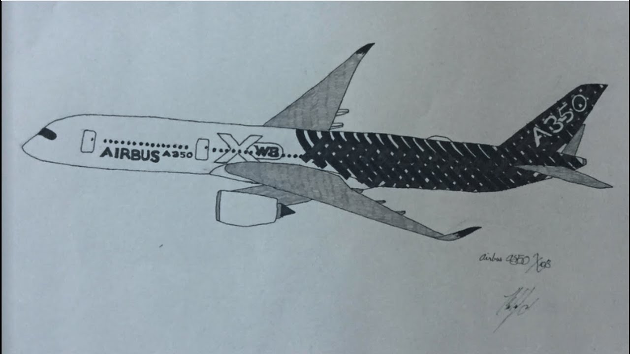 Drawing an Airbus A350 XWB - YouTube