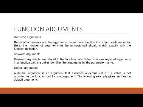 Function arguments and Default | Python | iare