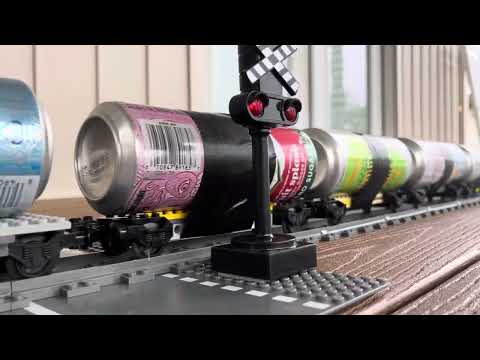 heavy lego cargo train with an SD70ace leading