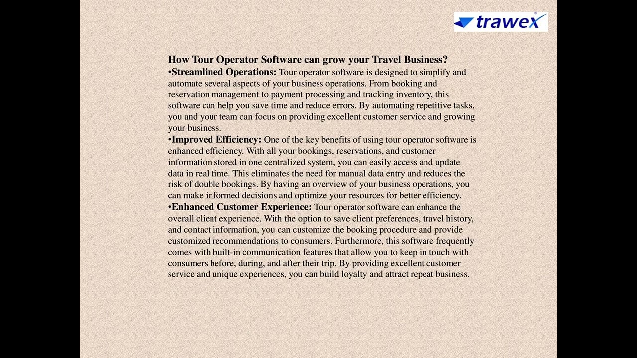 TOUR OPERATOR BOOKING SOFTWARE