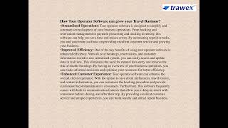 TOUR OPERATOR BOOKING SOFTWARE