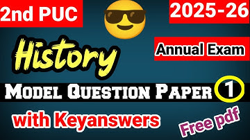 2nd PUC history model question paper 1 with answers important questions for annual exam 2025-26