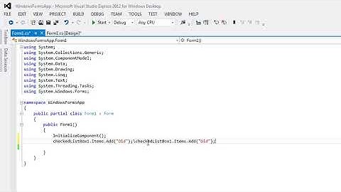 052 - C# Checked ListBox Control