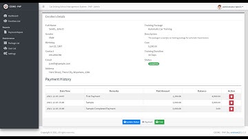 Car Driving School Management System in PHP DEMO