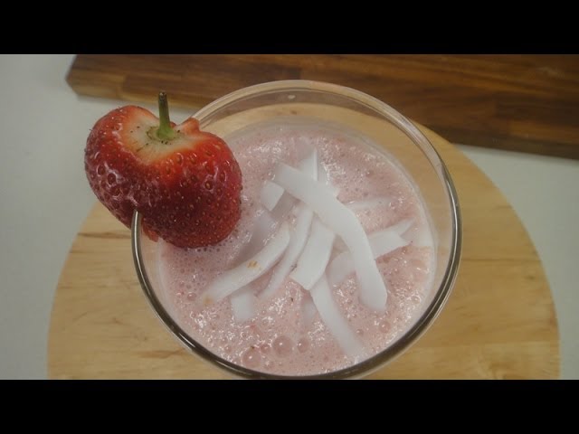 Strawberry And Tender Coconut Smoothie