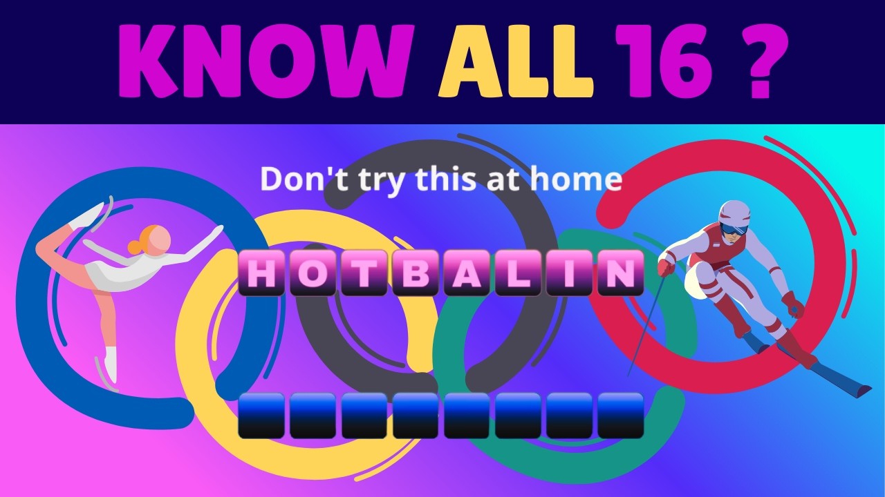 Winter Olympics Sports Jumble Puzzle Challenge: Unscramble All 16 Sport Disciplines!