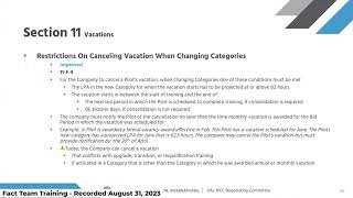 United MEC Fact Team Training - Section 11: Vacations