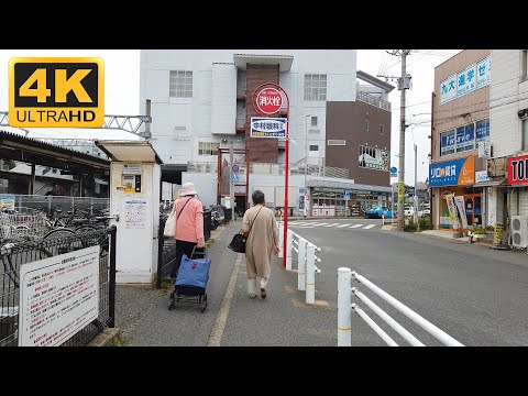 [4K] Fukuoka Japan - Japanese Small Town Walk Through Train Station And Shrine | Walk Japan 4k