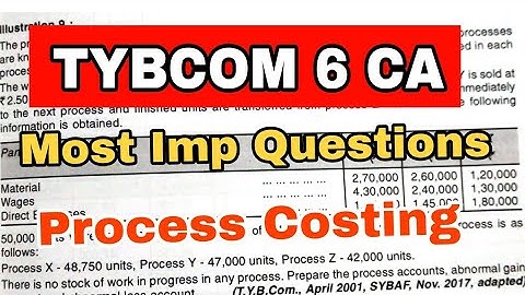 TYBCOM 6 CA Process Costing Most Imp questions || Atul Sir