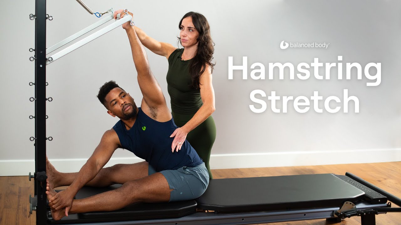 Hamstring Stretch With External Rotation Hamstring Rotation Stretch on the Allegro Nextgen Reformer™ with Tower ...