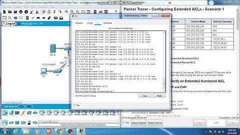 4.2.2.10 Packet Tracer - Configuring Extended ACLs Scenario 1