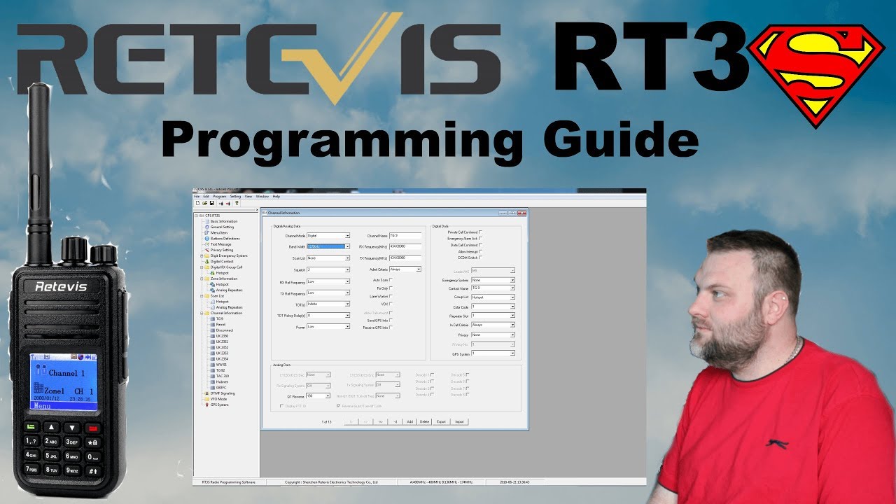 Retevis RT3S Dual Band DMR Radio Programming Guide & Import full DMR