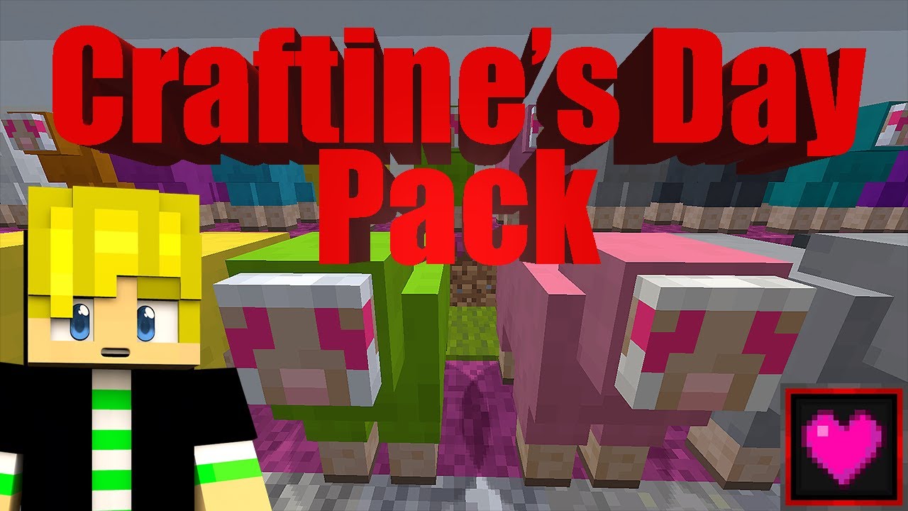 Craftine's Day a Valentine's Day Minecraft Themed Resource Pack | Texture Pack | Minecraft 1.16