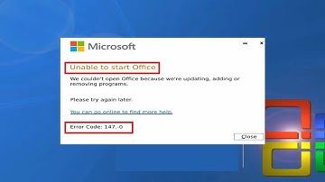 How To Fix Microsoft Office Error Unable To Start Office Error Code 147-0