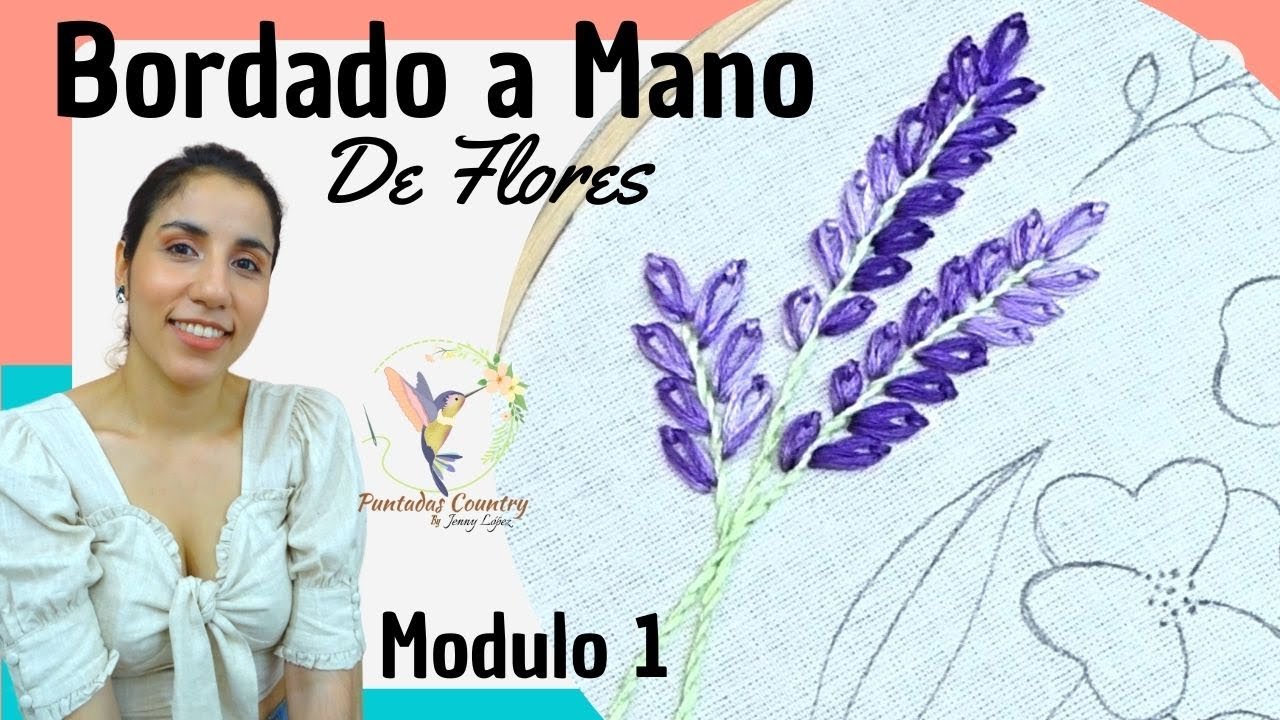 BORDADO DE FLORES a Mano para Principiantes Paso a Paso 🌸 Módulo 1