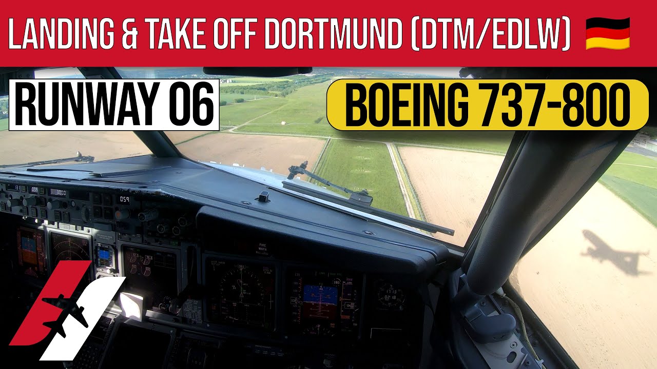LANDING & TAKE-OFF Dortmund Airport (DTM/EDLW) Boeing 737-800 Cockpit View [4K]