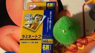 【名刺サイズ用ラミネートフィルム】アイリスオーヤマ ラミネートフィルム 100um 写真はがきサイズ 100枚入 LZ NC100開封&Youtube登録チャンネル動画視聴してみた！！実況＃4008