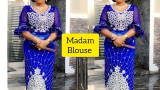 How to cut and sew Madam blouse with George fabric/ shoulder dart princess bustier method