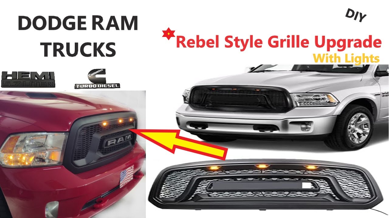 Ram Rebel Style Grille Swap/Upgrade & The Light Connection DIY YouTube