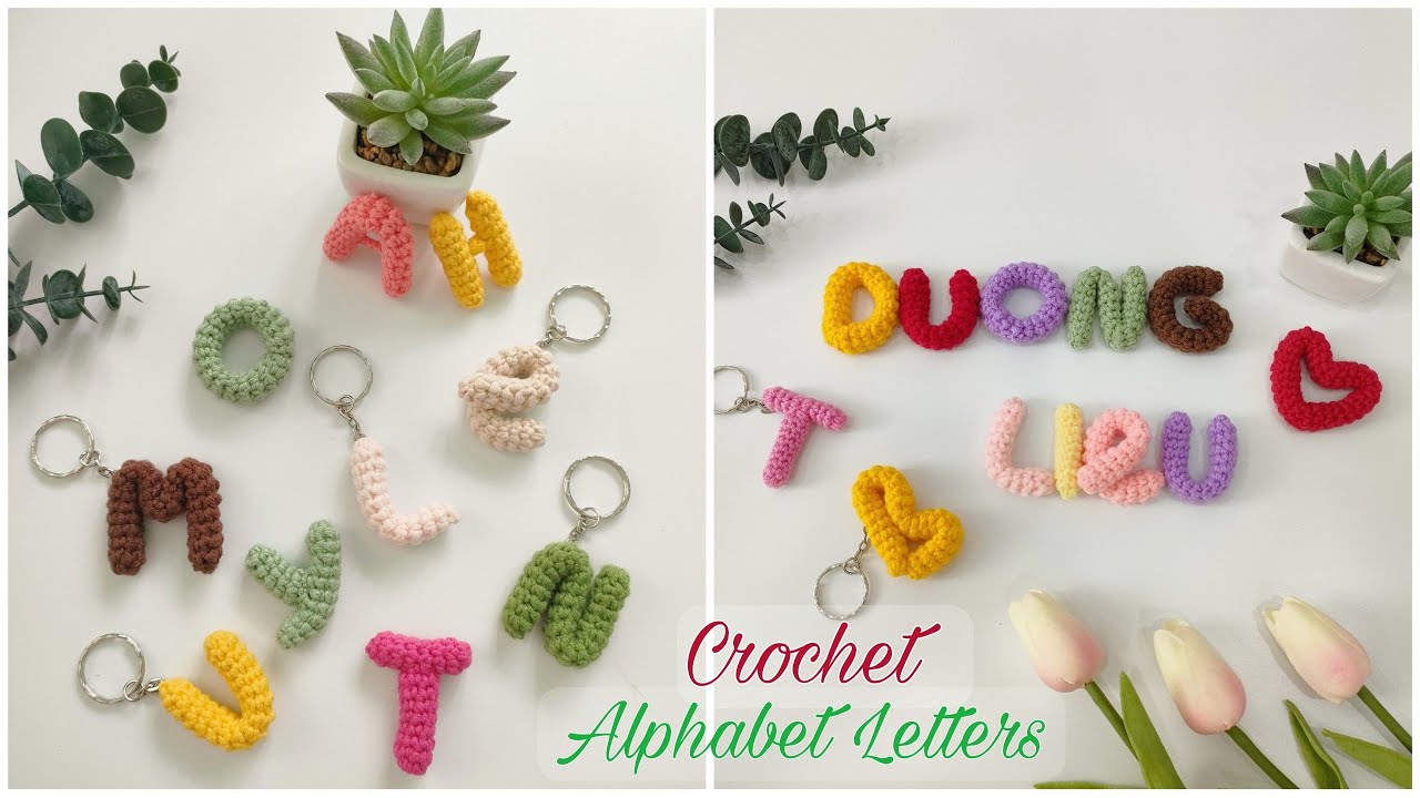 #80 Crochet Alphabet Letters | Hướng Dẫn Móc Bảng Chữ Cái Gắn Móc Khóa | | Dương Liễu Handmade
