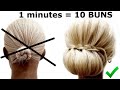 10 САМЫХ ЛЕГКИХ ПУЧКОВ НА РЕДКИЕ ВОЛОСЫ  10 LIGHTEST BUNS FOR RARE HAIR