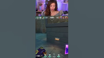 Pokimane saw a gun on the ground shooting by itself #shorts #valorantshorts #valorant #pokimane